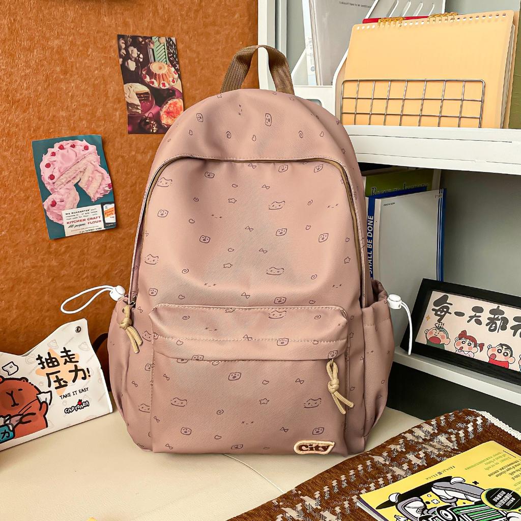 Schoolbag New Large-capacity Backpack Women's Simple, Lightweight and Sweet Schoolbag Korean Version of Junior High School Students Cute Fashion