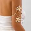 Double Layer 3D Flower Open Cuff Bracelet