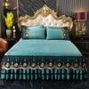 Winter Crystal Velvet Single-piece Padded Lace Bed Skirt Thickened Thermal Mattress Cover Mattress Cover Non-slip Bed Cover Pad