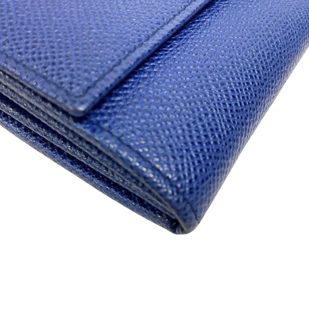 BVLGARI Flap Bicolor Be zero one leather Purse blue leather mens Used
