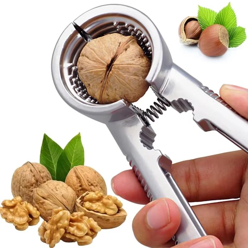 Portable Nut Crackers Metal Heavy Duty Walnut Cracker Opener Walnut Pliers Clips Nut Shelling Tools Household Kitchen Gadgets