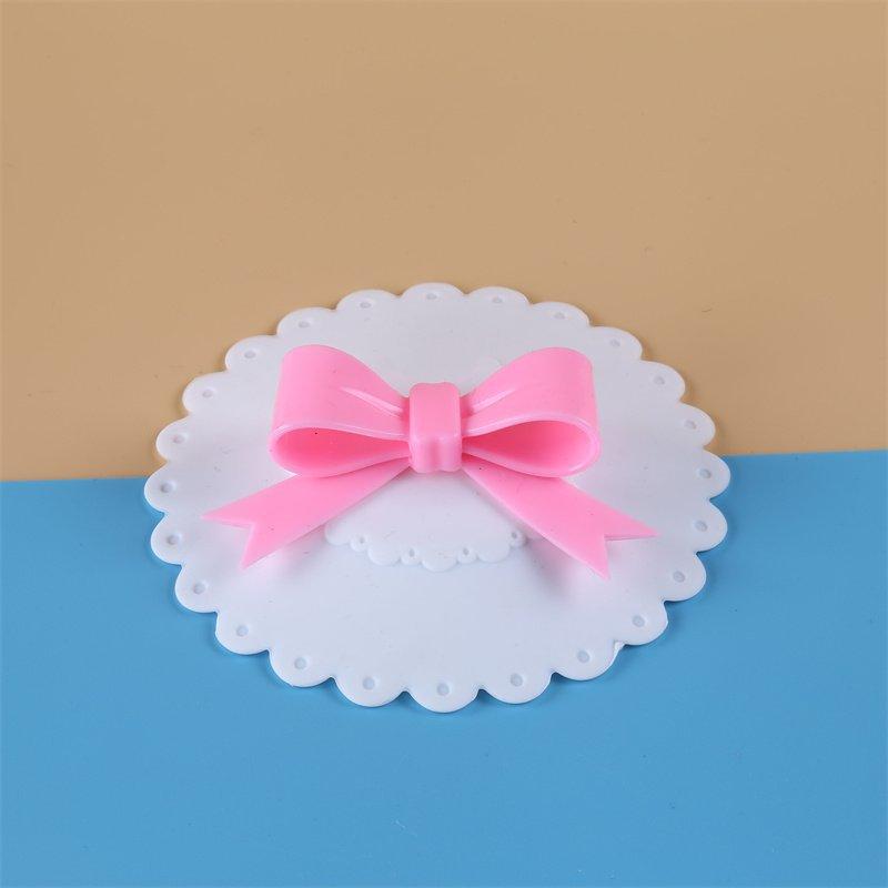 Silicone Green Flower, Cartoon Bow-tie Cat Water Cup, Ceramic Cup Lid, Silicone Sealed Cup Lid