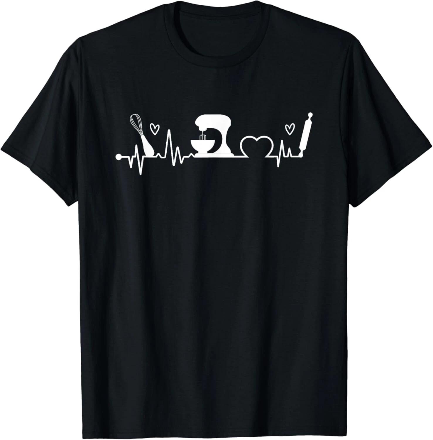 Baking Heartbeat Baker Bakery Owner Pastry Chef Gifts Unisex T-Shirt 3XL