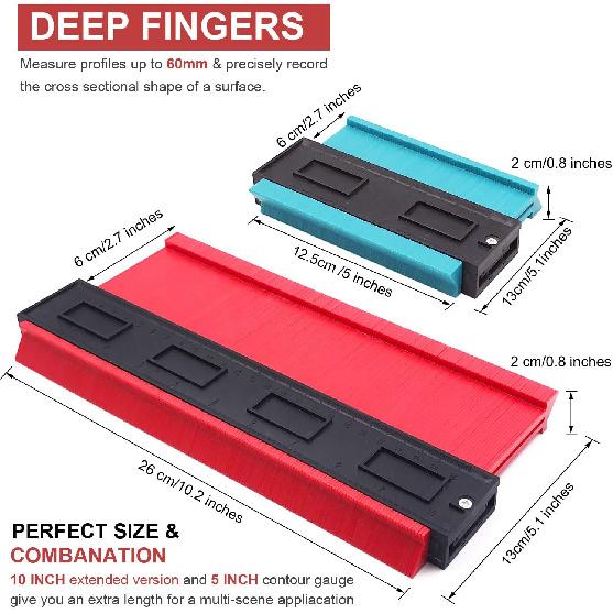 Relitec Contour Gauge Duplicators, Simple Shape Contour Gauge Duplication, Instant Template For Curved and Odd Shapes, Easy Master Outline Gauge Tool