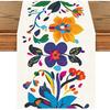 ANNA QUEEN Boho Floral Table Runner 13x72 Inch, Colorful Mexican Otomi-Style, Folk Art Table Decor for Dining Table, Fiesta Party, Kitchen, Wedding