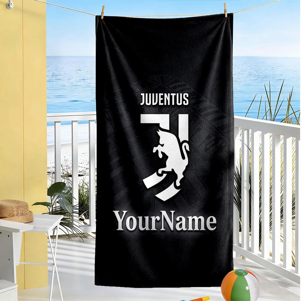 Juventus Personalized Name Beach Towel Super Soft & Absorbent Suitable for Sports Travel Swimming Yoga Bathroom Beach And Pool