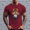Mens Casual Short Sleeve T-Shirt With Fun Monkey Print Round Neck Comfort Fit Wear