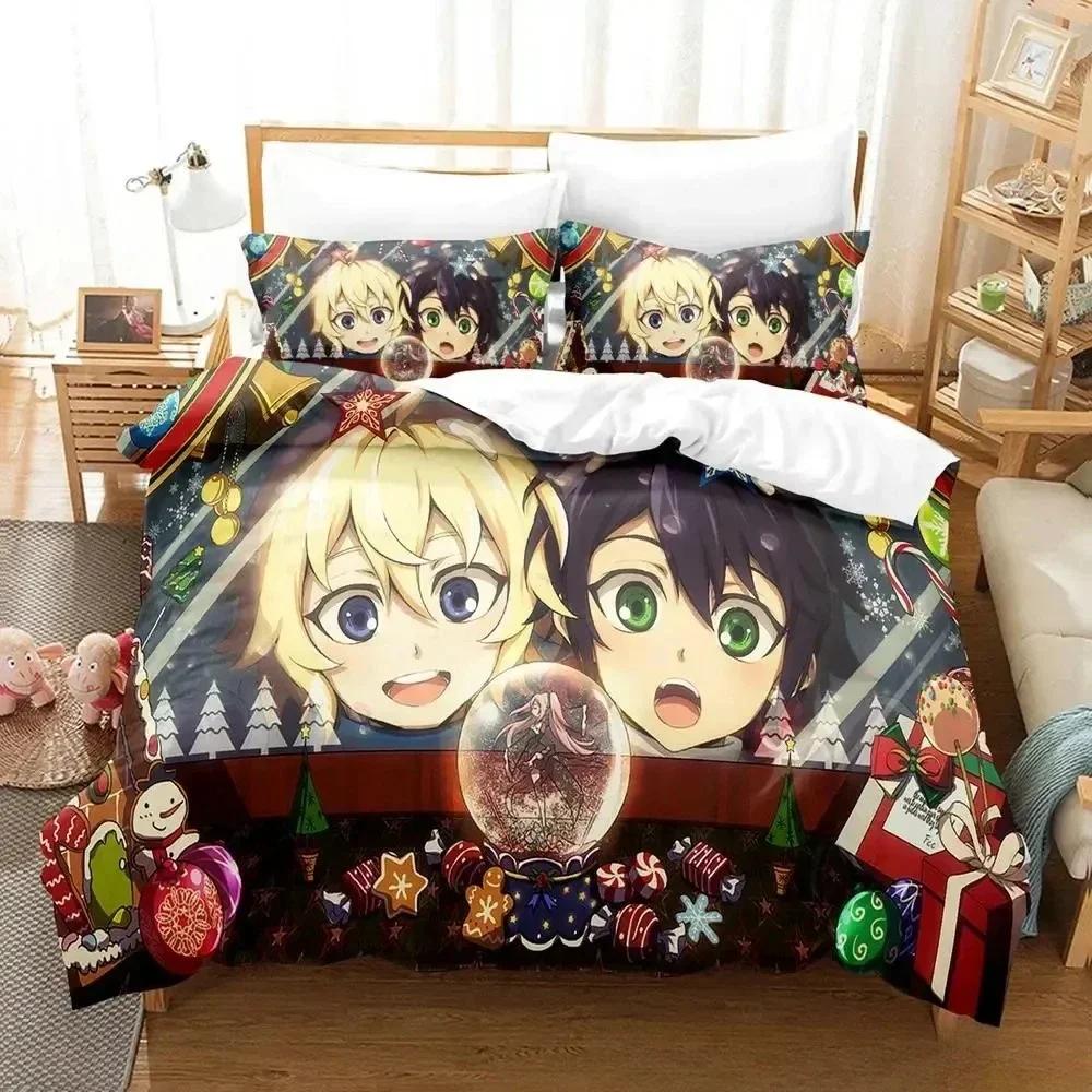 Fashion Seraph of the End Bedding Set Printed With Pillowcase Duvet Cover Soft Queen King Size Bedclothes Home Adult Kid Bedroom