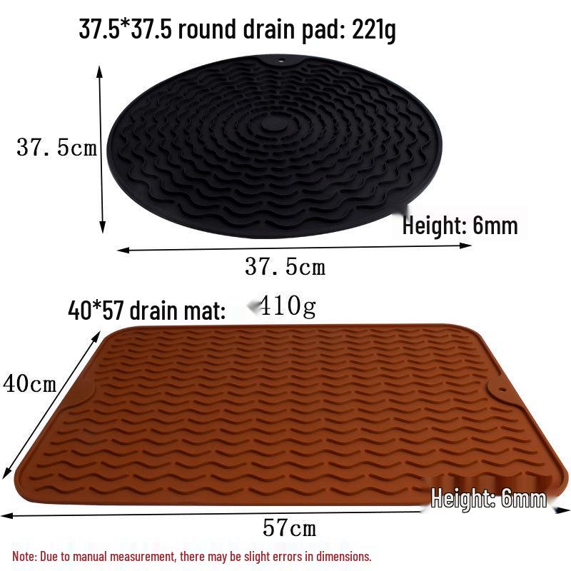 Large Rectangular Non-Slip Silicone Drain Mat – Heat-Resistant Insulation for Dining Tables & Bar Counters