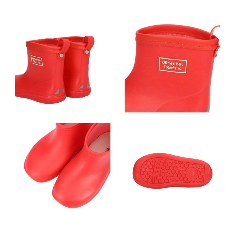 ORiental TRaffic Kids' Rain Boots, Waterproof, Warm, and Lightweight, Short Boots with Reflective Panels for Boys and Girls, Sizes 15-22cm, K-202