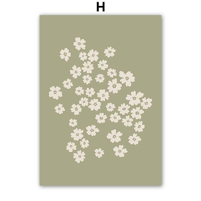 Retro Flowers Vase Leaves Gallery Anemone Wall Art Poster And Prints Plant Canvas Painting Wall Pictures For Living Room Decor
