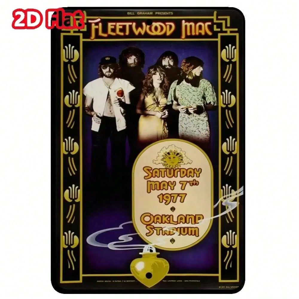 Fleetwood 1977 Oakland Live Magic Concert Tin Sign Retro Decor 20x30 разноцветный
