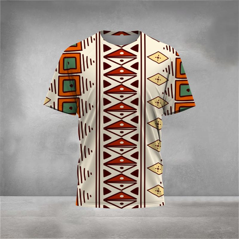 Men's 3D Printed Geometric Sports T-Shirt, Stylish and Unique Pattern, Summer Loose Crew Neck Short Sleeve T-Shirt
