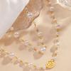 Elegant Stylish Long Necklace for Women – Faux Pearl with Hollow-Out Camellia Design, Temperament Sweater & Trench Coat Accessory, Daily & Party