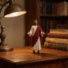 5.12 Inch Jesus Christ Statue with Fabric Robes & Sandals Sacred Heart Jesus Statue Jesus Loves You Figures for Home Decor