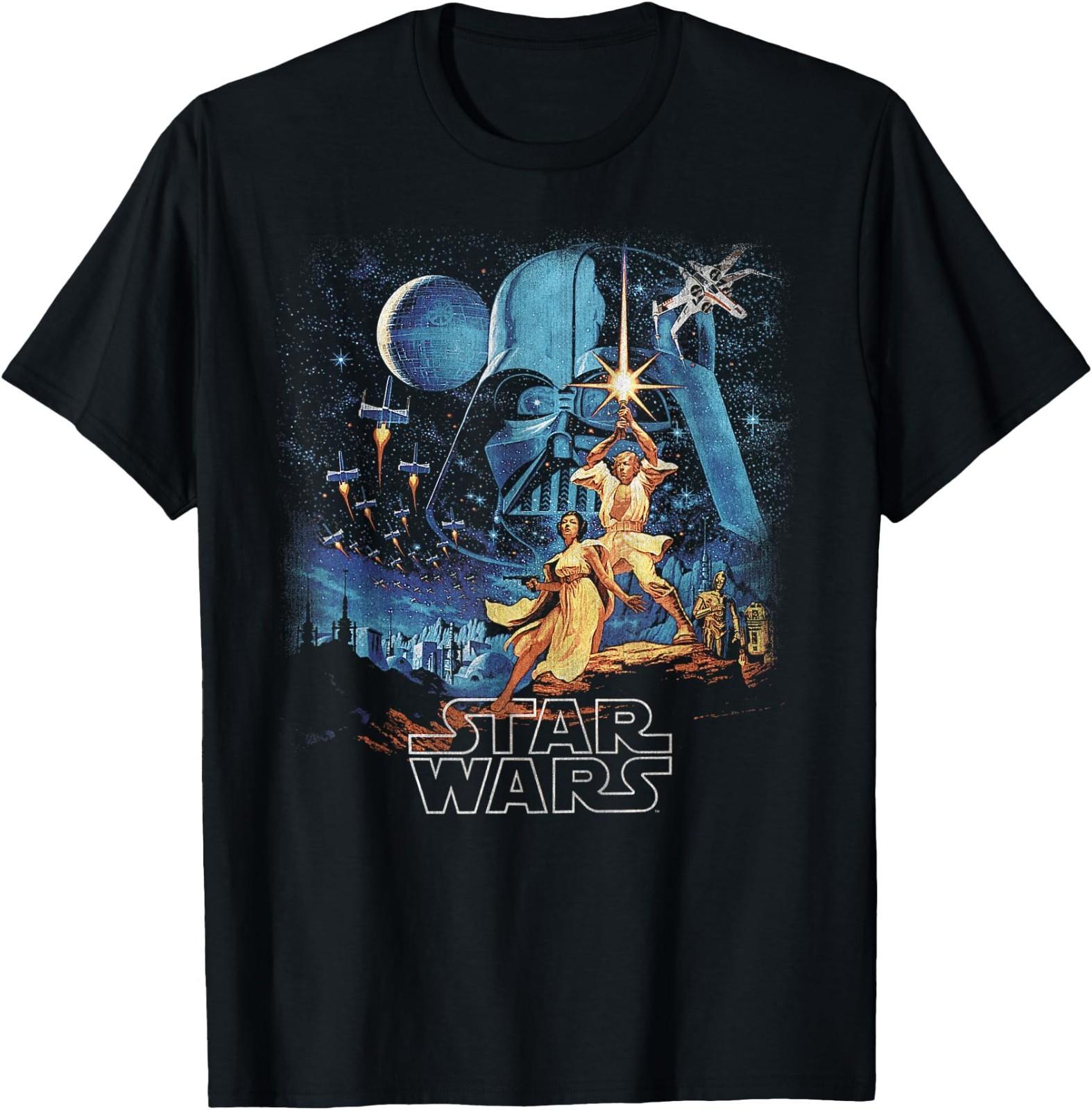 Star Wars A New Hope Faded Vintage Retro Poster+ T-Shirt S