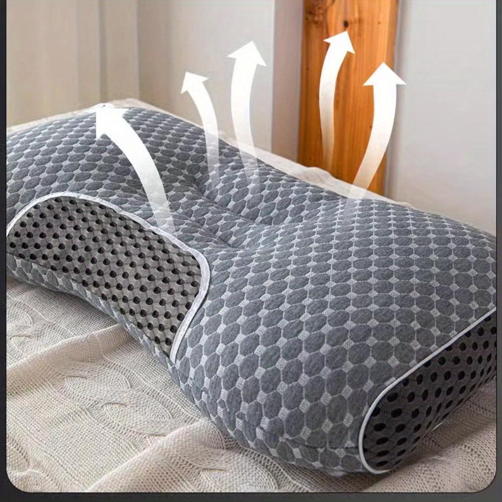 1/2 stk Cervical pute for nakkesmerter, rygg- og magsovende med pustende putetrekk, ergonomisk ortopedisk nakkestøttepute