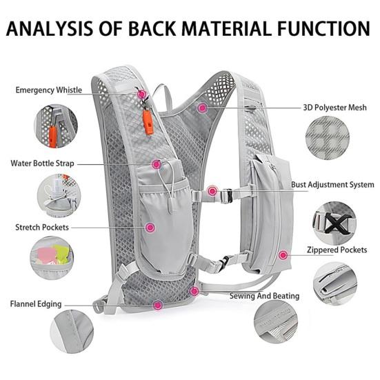 Hydration Backpack Breathable Hiking Vest with Water Bladder Men Women Outdoor Sports Daypack for Trail Running Cycling Mountaineering