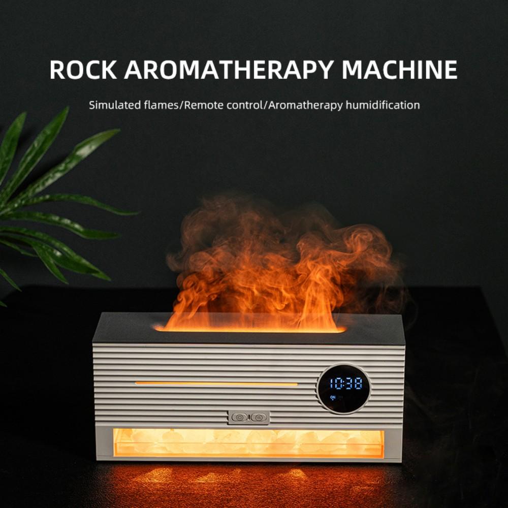 Bunter Flammen-Ätherisches Öl Aroma-Diffusor 260ml Schlafzimmer Ultraschall-Luftbefeuchter Fernbedienung Nachtlicht mit Uhr Wecker