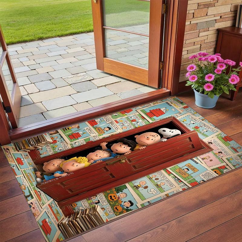 Crystal Velvet Rug Soft Non Slip Indoor Floor Mat Home DecorSnoopy Peanuts