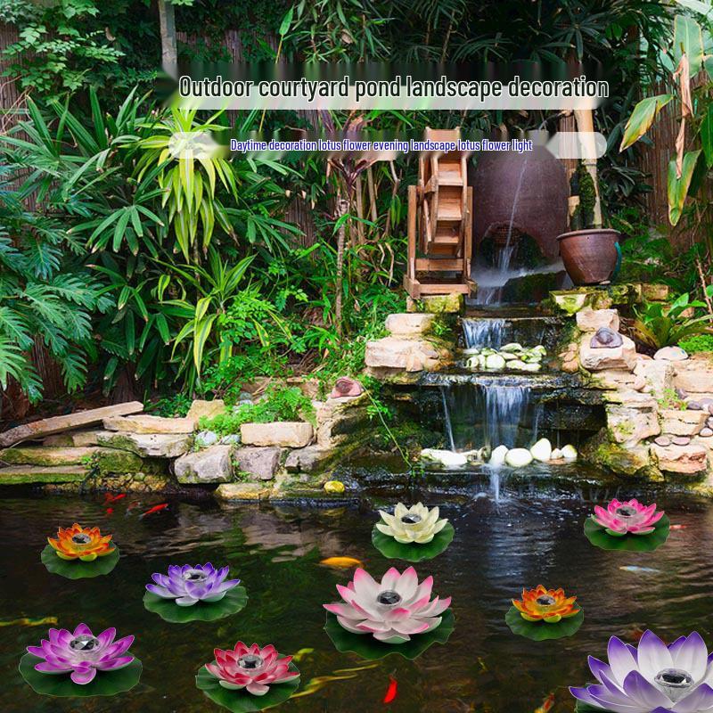 Solar LED Floating Lotus Light for Outdoor Pools and Courtyards