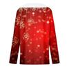 Women's T Shirt Tee Christmas Shirt Long Sleeve Party Christmas Collar V Neck Top