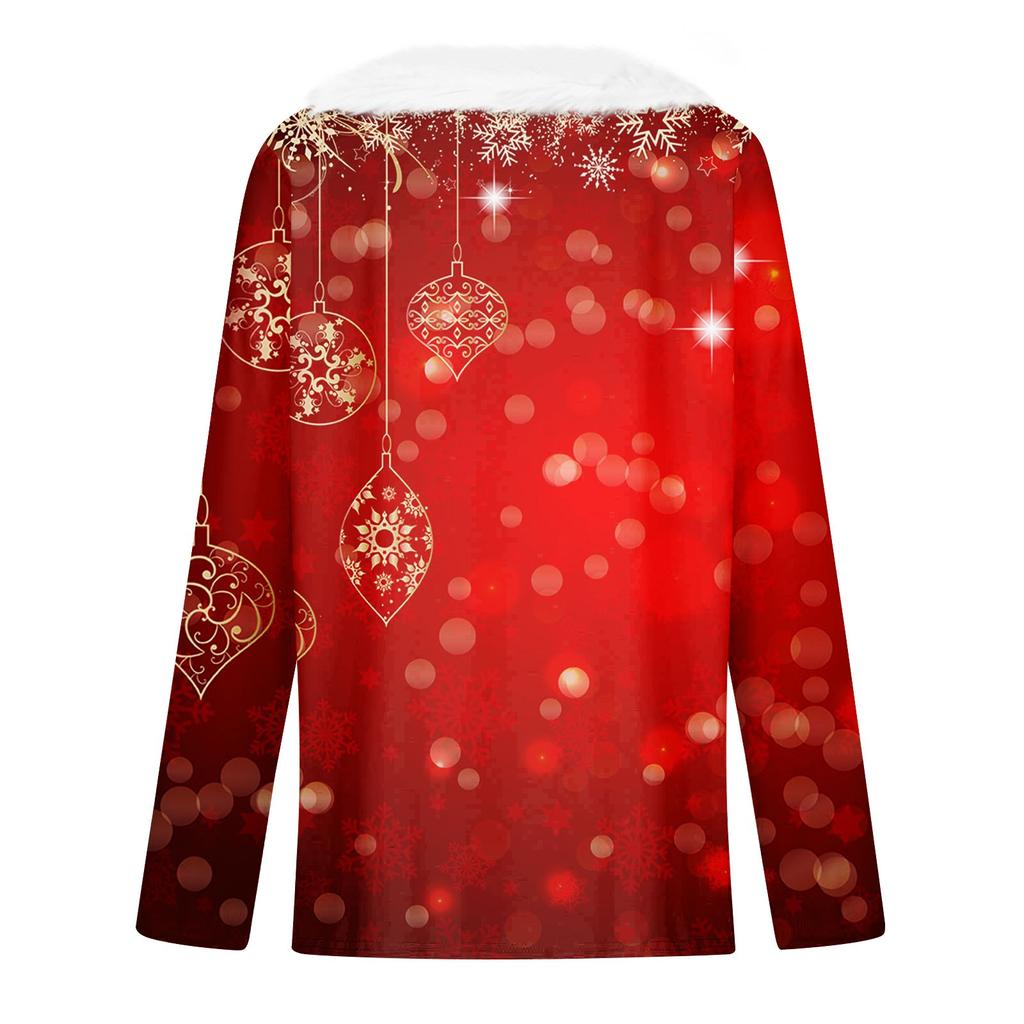 Women's T Shirt Tee Christmas Shirt Long Sleeve Party Christmas Collar V Neck Top