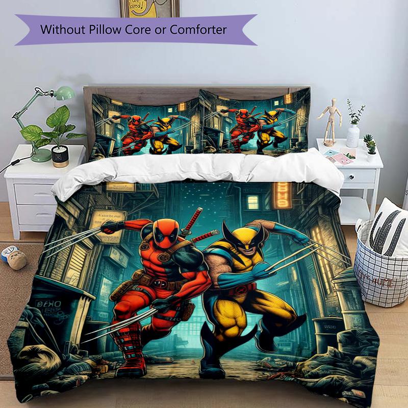 Deadpool Wolverine Team Up Print 3Pcs Bedding Setduvet Cover With 2 Bedropillowcase Home Birthday Gift