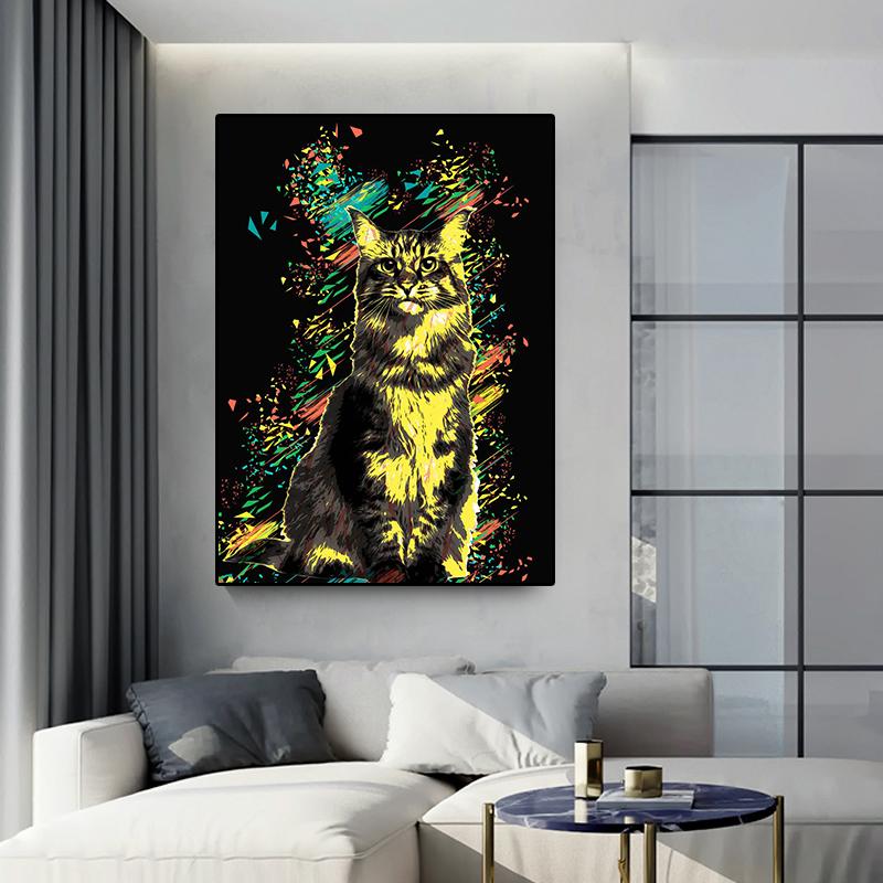 Abstrakte Löwe Giraffe Pferd Elefant Bild Leinwand Malerei farbige Tier Poster Druck für Kinderzimmer Home Dekoration Geschenke