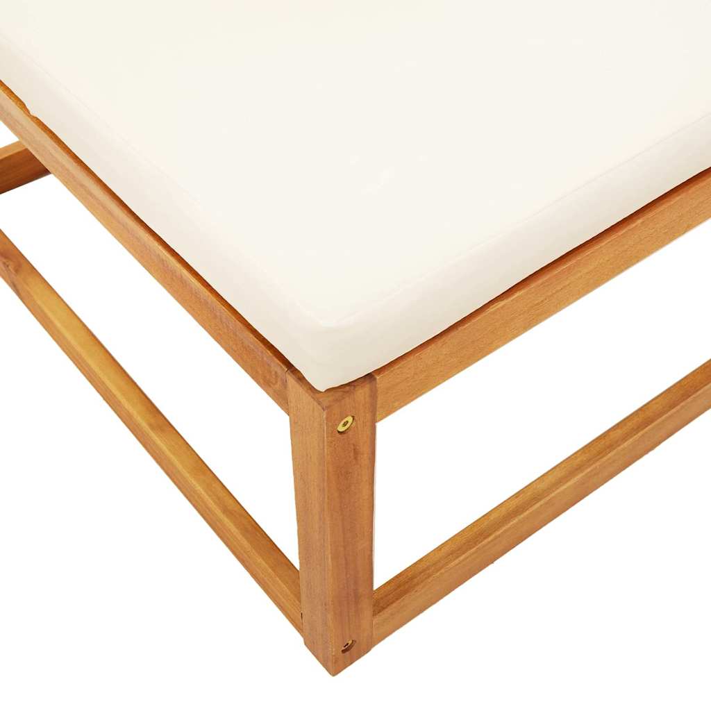 Garden Stool with Cushion 65x65x29 Cm Solid Acacia Wood