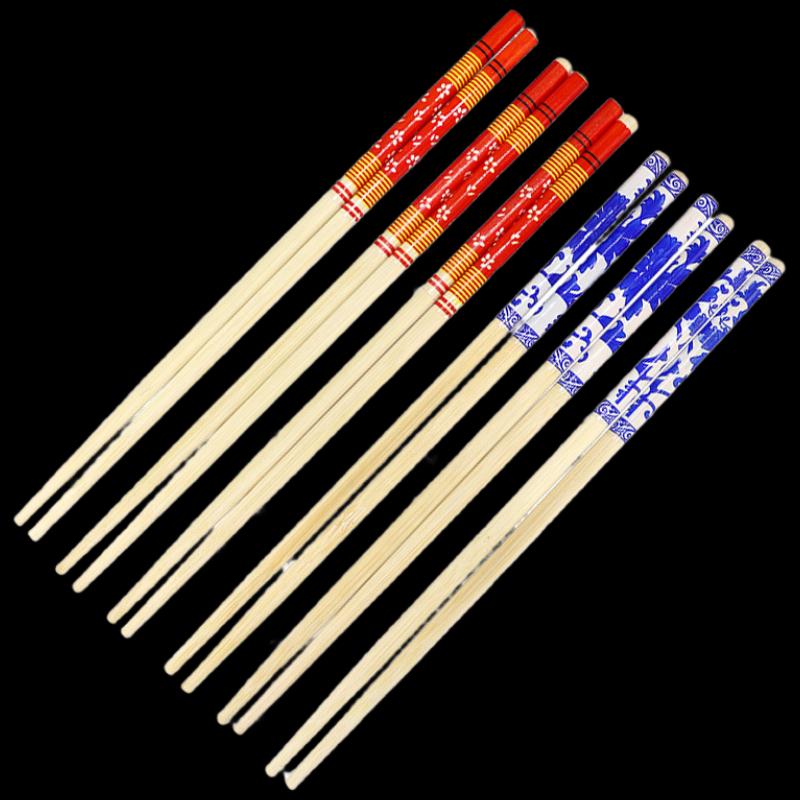 Yici Shiguang Blue and White Printed Bamboo Chopsticks
