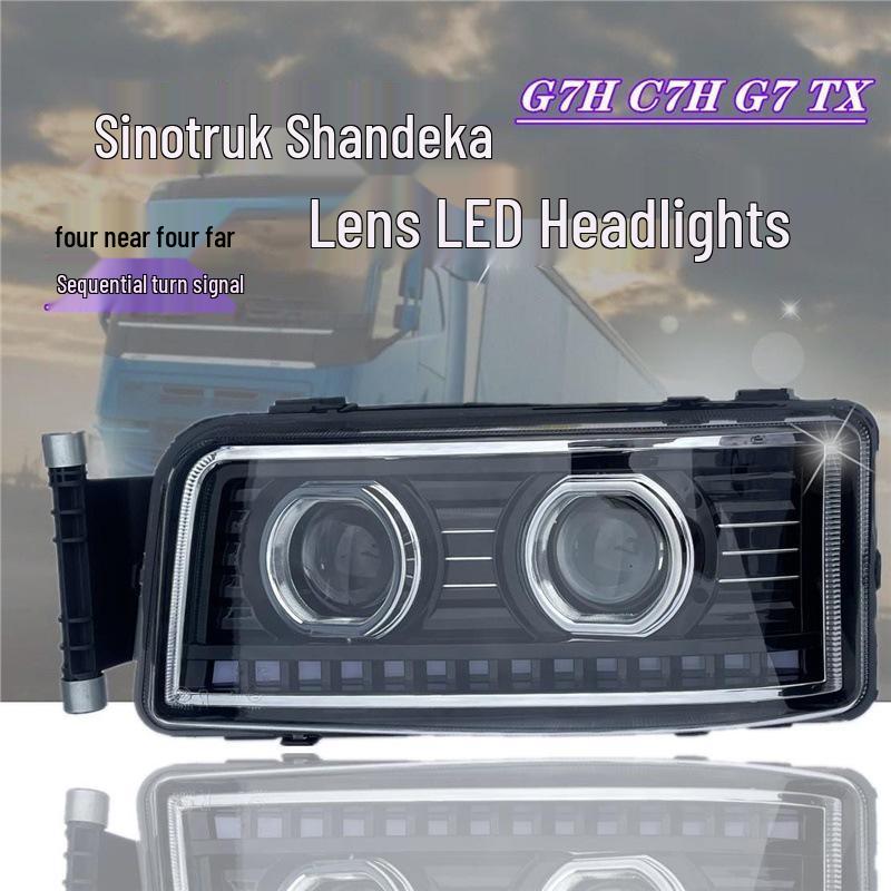 Ultra-Bright LED Mod Kit for Sinotruk Howo TX & Shacman Dump C7H/G7H Headlights Standard