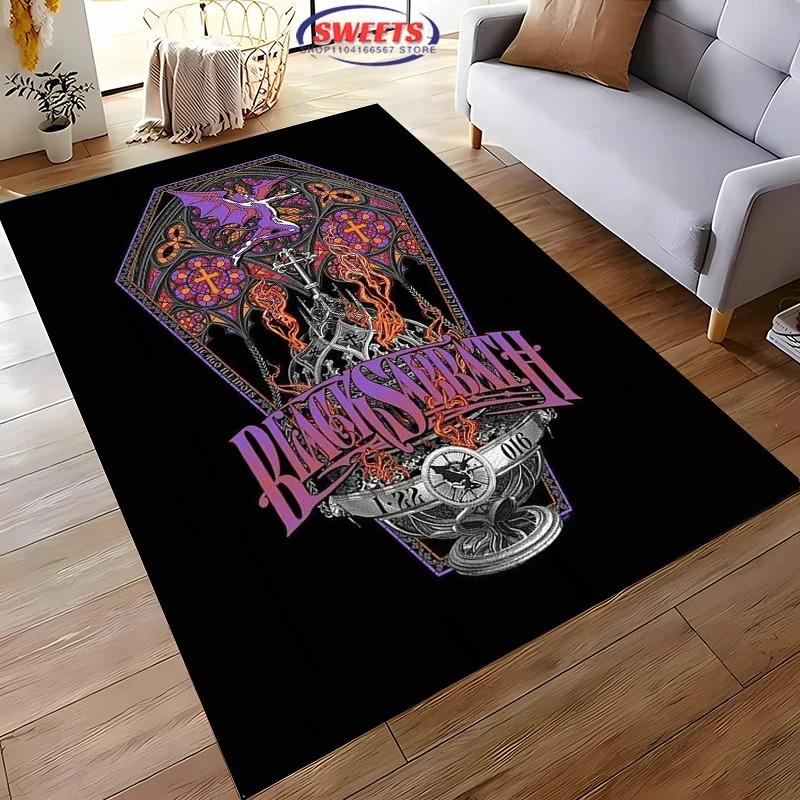 Band Black S-Sabbath Pattern Carpets Living Room Bedroom Bedside Floor Mat Area Rug Cloakroom Club Home Decoration