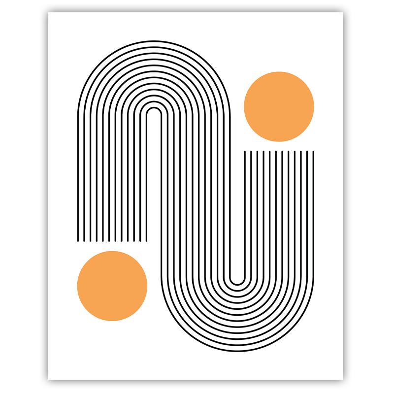 Abstract Wall Art Fashion Woman Geometric Line Art Canvas Painting Modern Style Poster Print for Living Room Bedroom Wall Decor