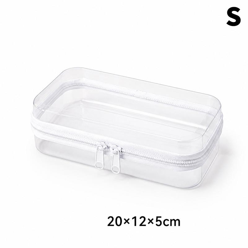 Transparent Hard-shell Waterproof Zippered Cosmetic Storage Bag Clear Portable Pouch for Travel Business Trip Organization S1