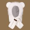 Fashion Hat Winter Women Bear Ear Scarf Hat Winter Warm Ear Protection Hat Cold-Proof Thickened Fur Caps Plush Hat Scarf Set