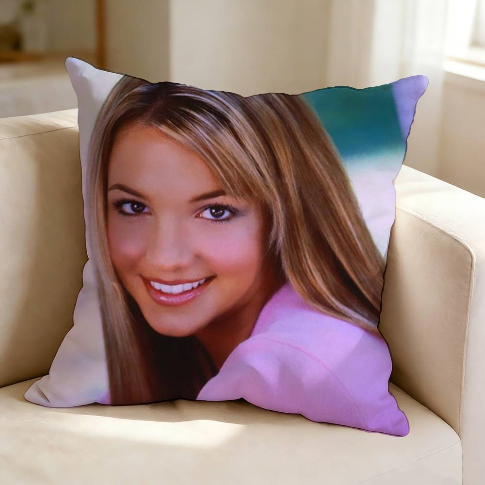 Renowned Pop Singer BBritney SSpears Square DoubleSided printed Pillow Case Bedroom Bedside Pillow Sofa Cushion Cover