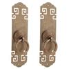 2set Chinese Brass Cabinet Handles Lucky Pattern Retro Vertical Antique Bronze Cabinet Strip Pull