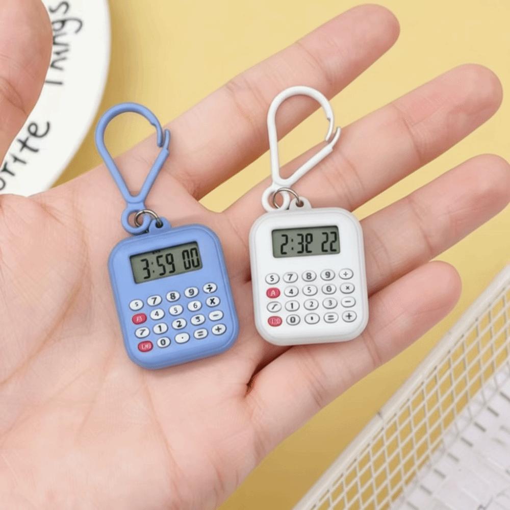 Multifunctional Mini Calculator 8 Digits Display Portable Keychain Calculator Silent Button Lightweight Electronic Calculator