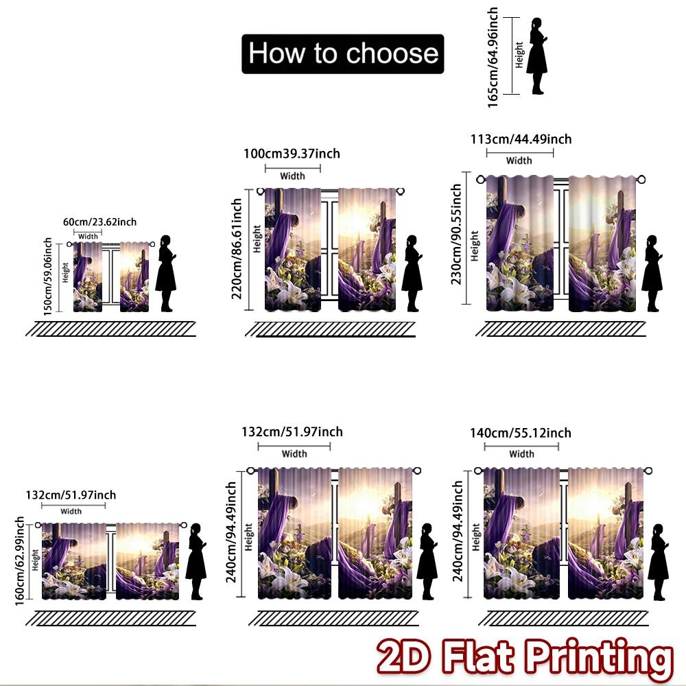2D Flat Photography Backdrop Party Backdrop Easter Sunrise with Crosses 100% Polyester Family Party Decoration for Suitable