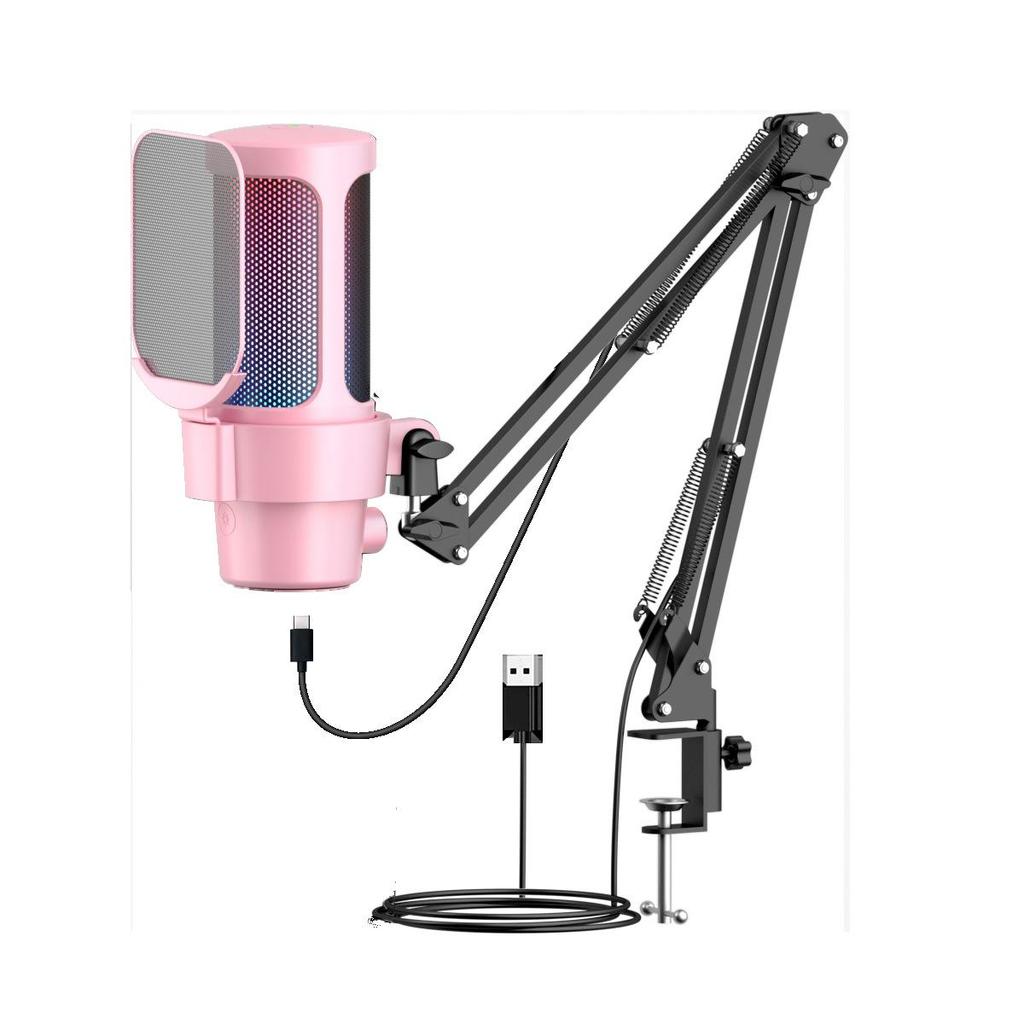 M8 Gaming Microphone, USB and RGB Live Streaming Professional Recording Condenser Gaming Microphone