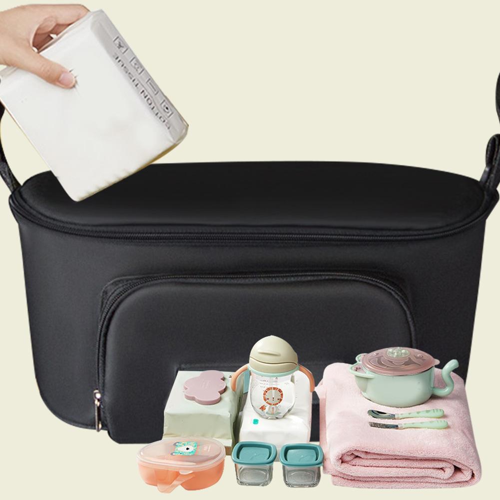Multifunctional Large Capacity Baby Stroller Hanging Bag Organizer Storage Bag Diaper Bottle Cup