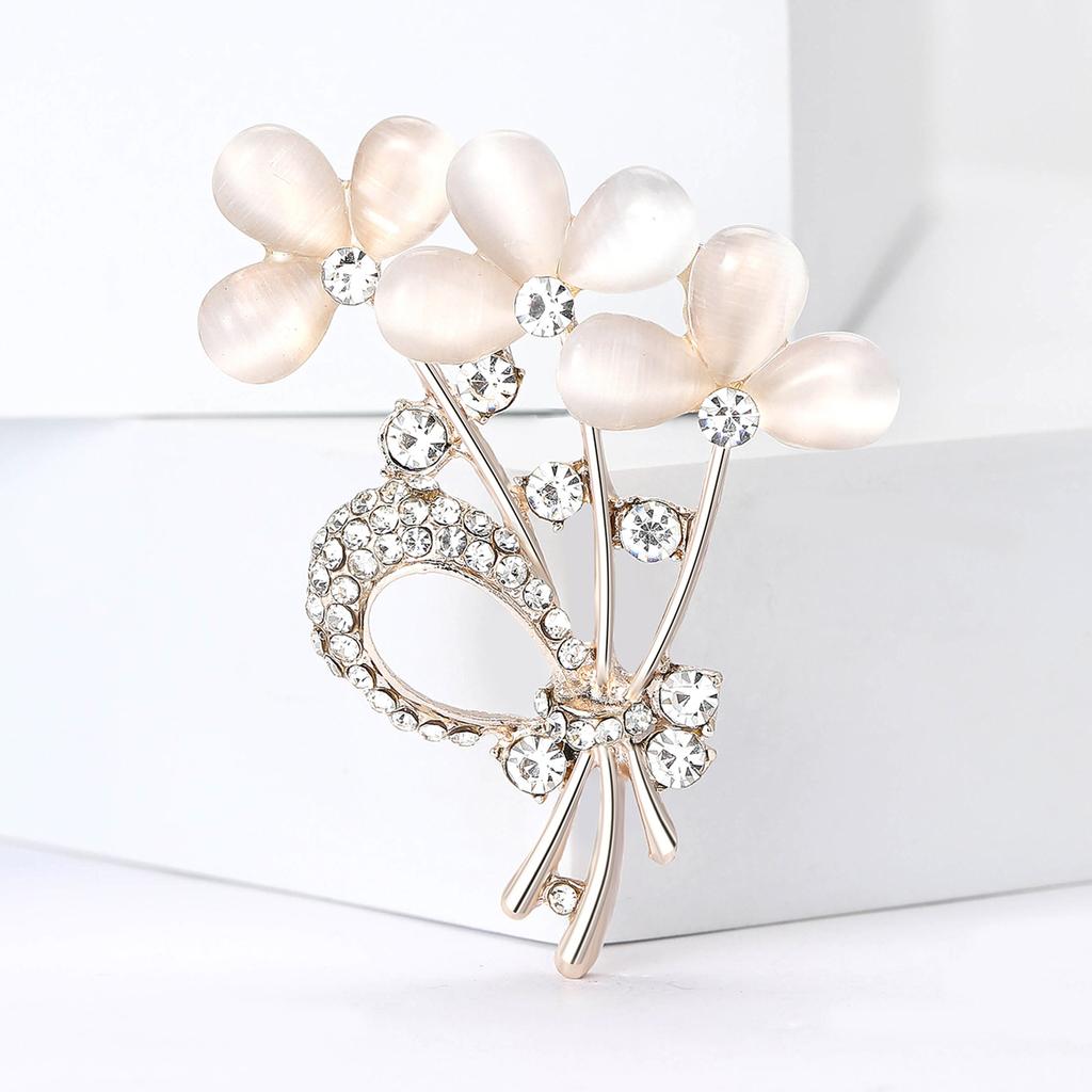Kreatives Design Legierung Opal Bouquet Brosche High-End Temperament Damenbekleidung Brosche Ornament Anstecknadel