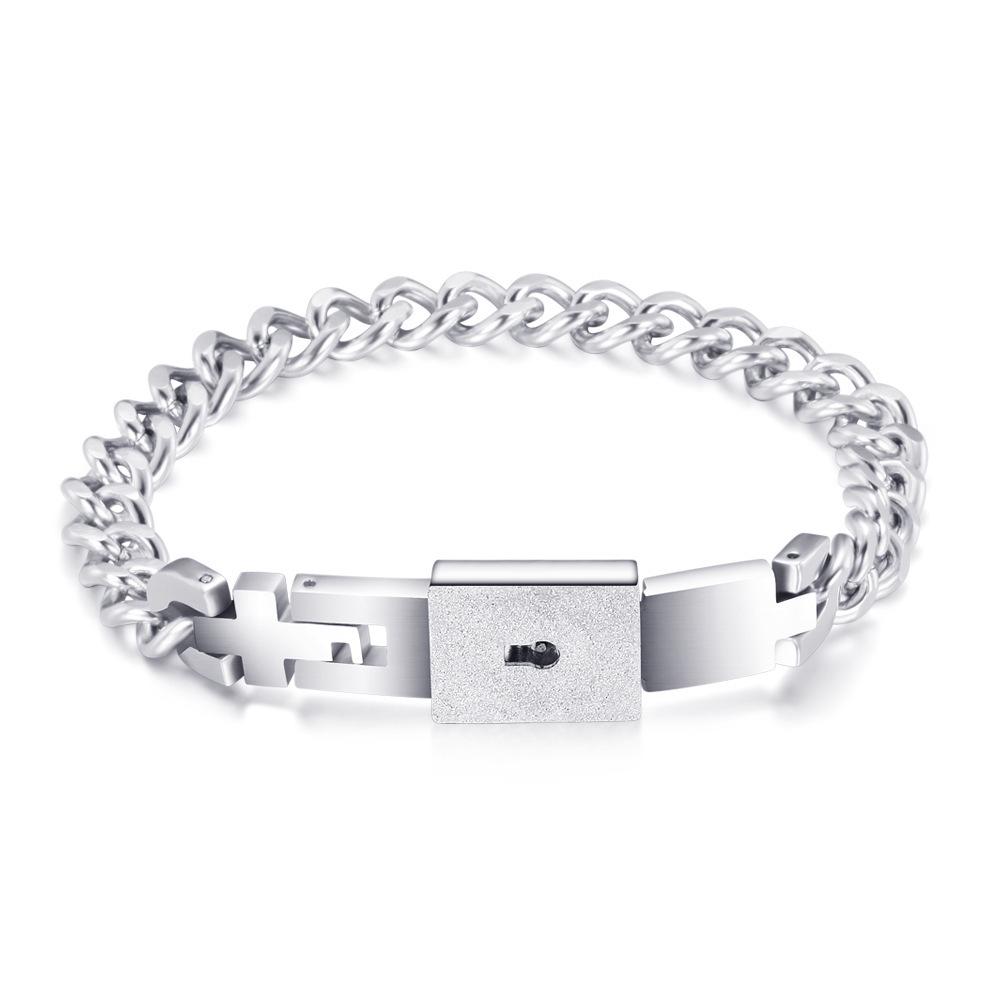 Heart & Key Couples Bracelet and Necklace Set - Cloud Design