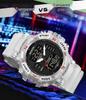 Sanda Men's Casual Sports Waterproof Dual Display Digital Watch