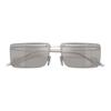Prada Bold and Avant-garde Style Metal Rectangular Sunglasses Unisex Couple Style Silver