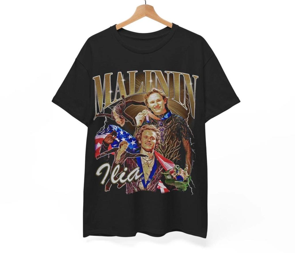 Ilia Malinin Quad Jump Legend Ice Skating Fan Graphic T-Shirt