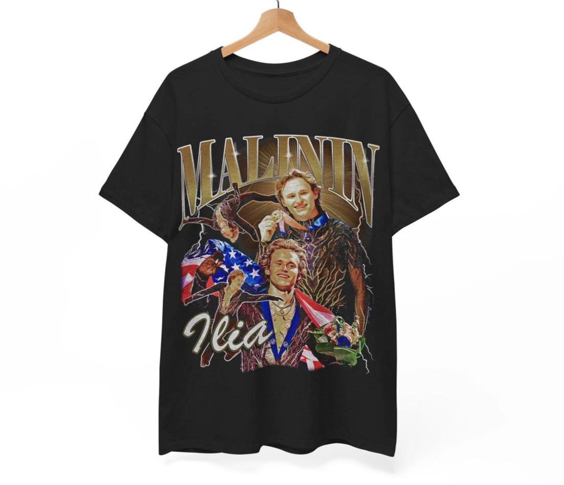 

Ilia Malinin Quad Jump Legend Ice Skating Fan Graphic T-Shirt M