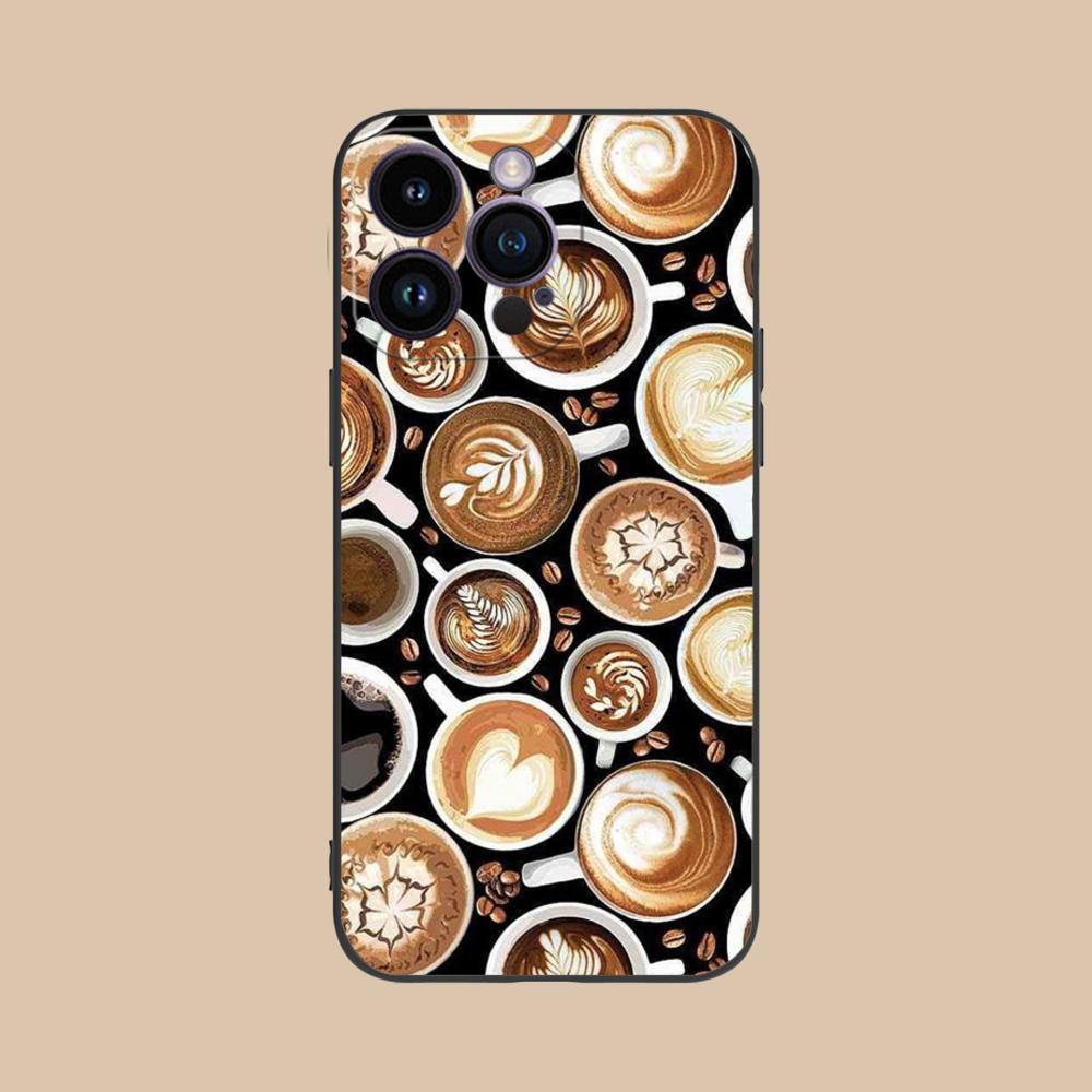 Coffee Beans Matte TPU Mobile Phone Case for iPhone 17 16 15 14 13 12 11 X XR XS 8 7 Air Pro Max Plus Mini Colorful Cover