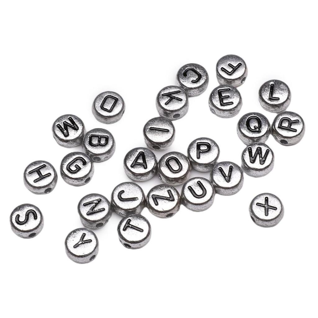 50Pcs Acrylic English Letter Beads For DIY Necklace Bracelet Earrings Jewelry Making Craft Accessories